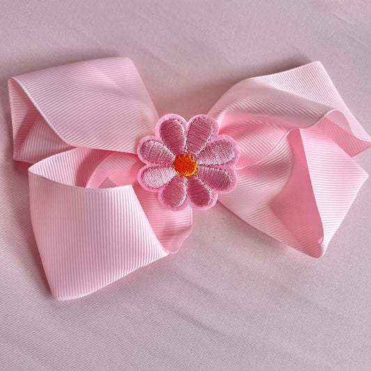 Pink Daisy 6" Grosgrain Bow