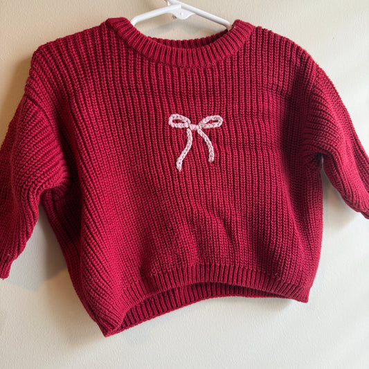 Red Bow Sweater 3-6M