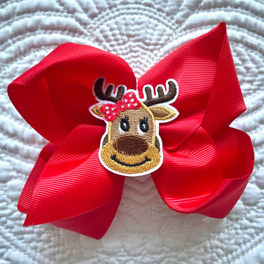 Reindeer 6" Grosgrain Bow