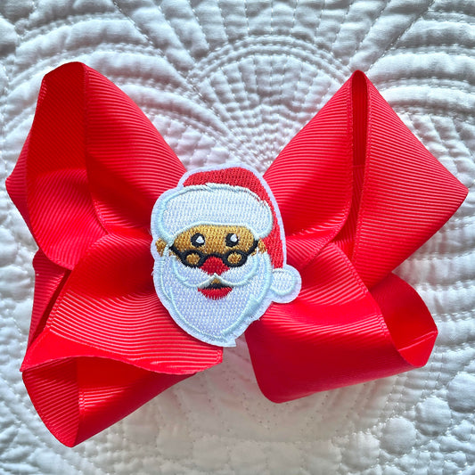 Santa 6" Grosgrain Bow