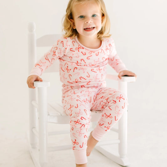 Candy Cane Long Pajamas Set