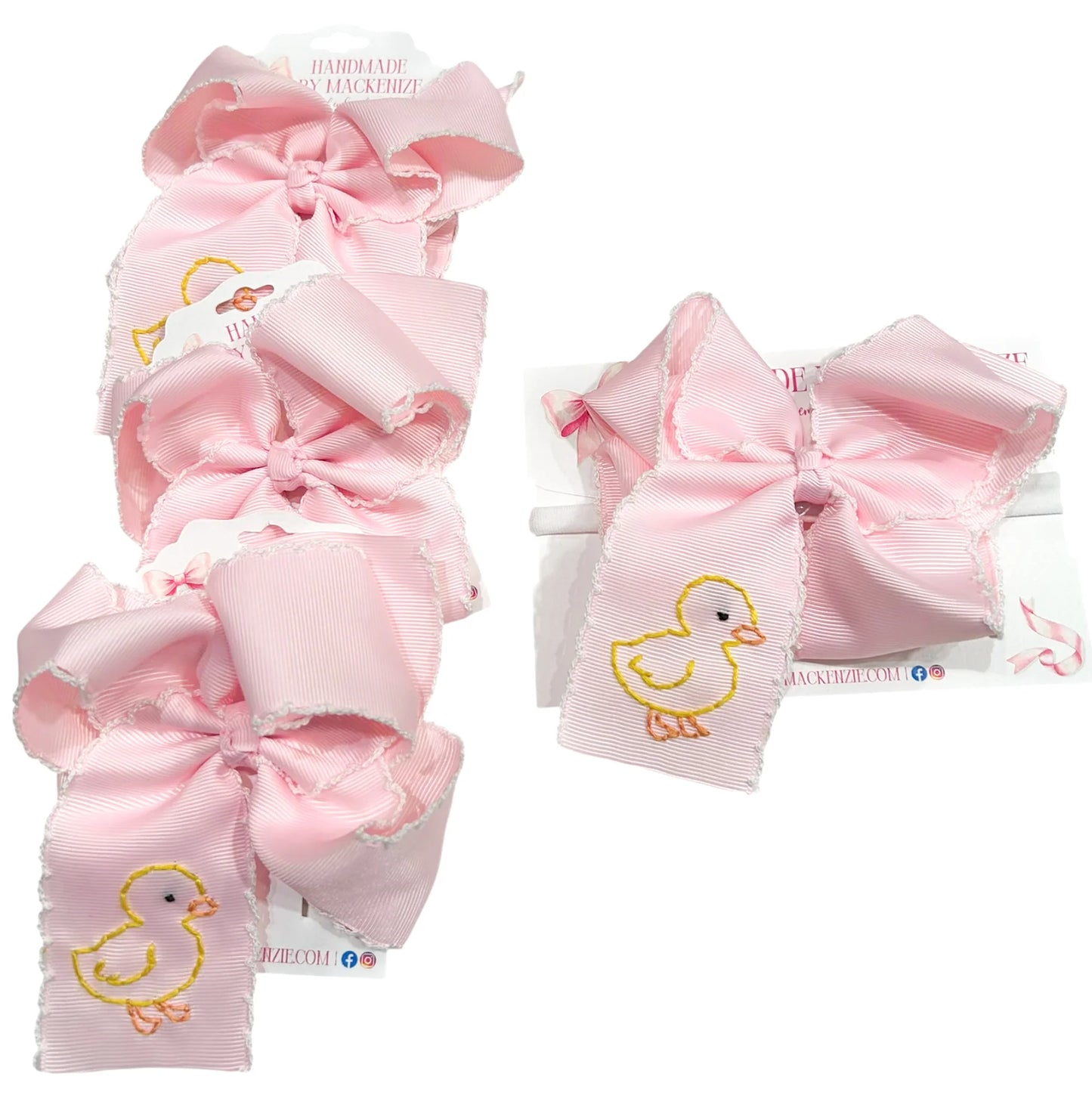 5 Inch - Lil Chick Ducky Bow - Pink