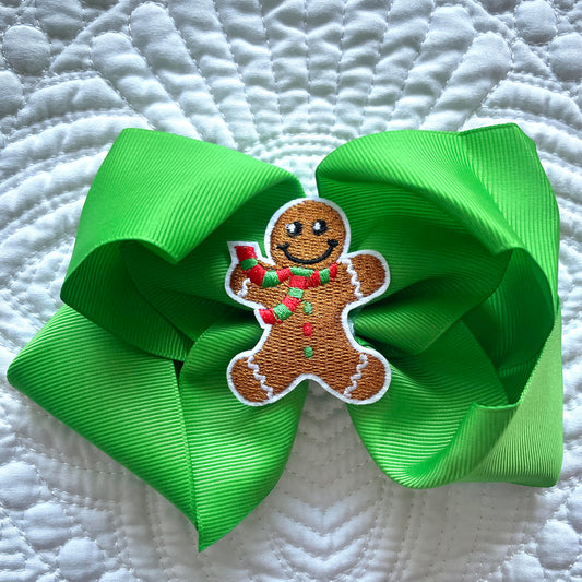 Gingerbread Man 6" Grosgrain Bow