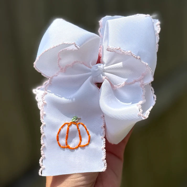 Pumpkin Bow - White - Small