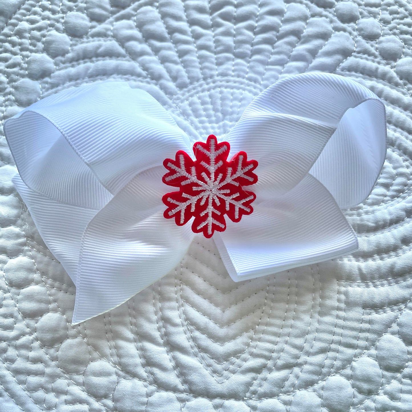 Snowflake 6" Grosgrain Bow