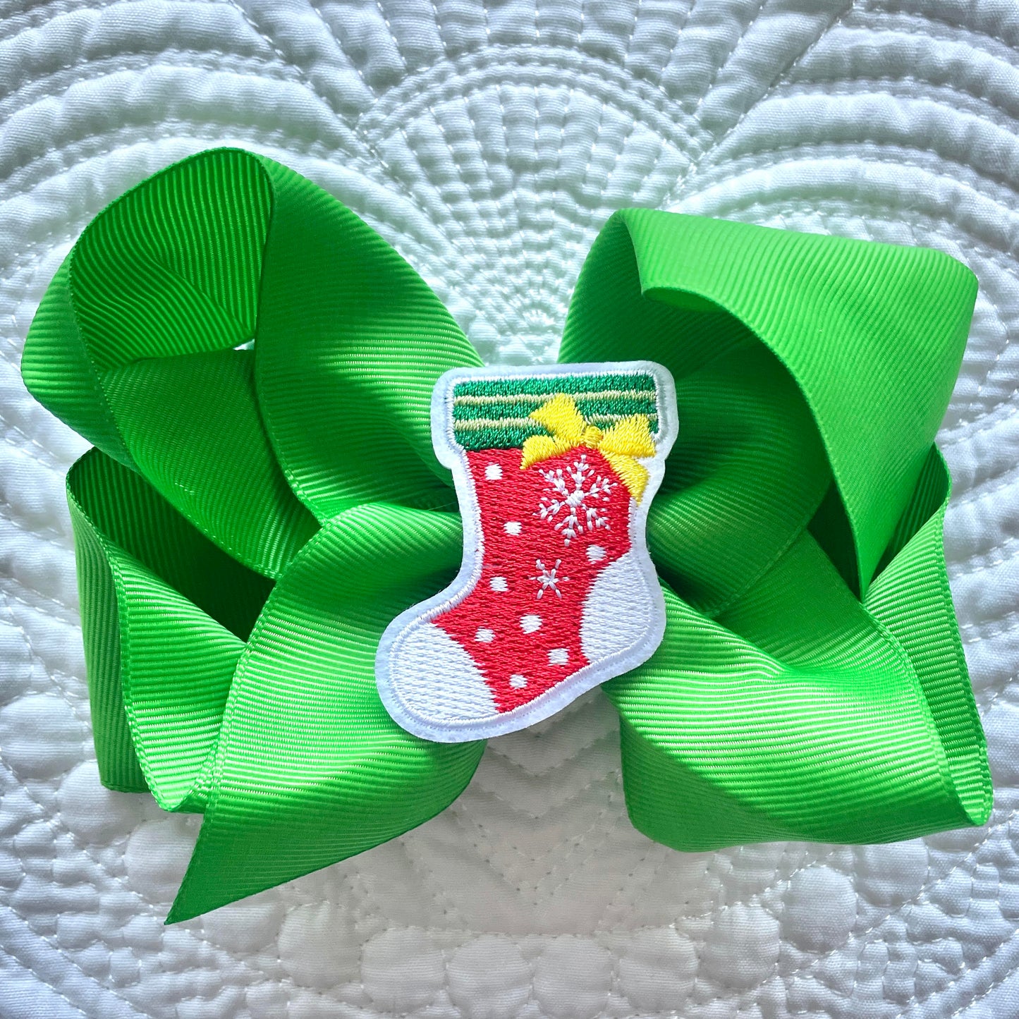 Christmas Stocking 6" Grosgrain Bow