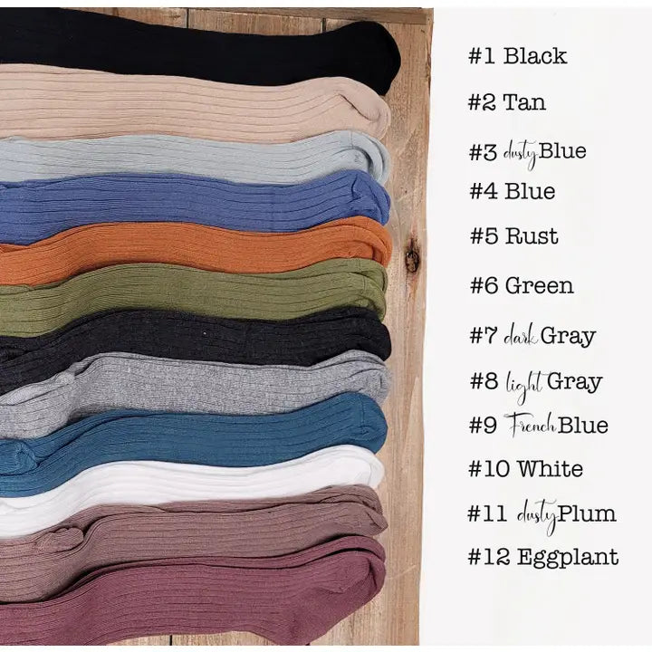Ribbed Tights Stockings - Multiple Colors