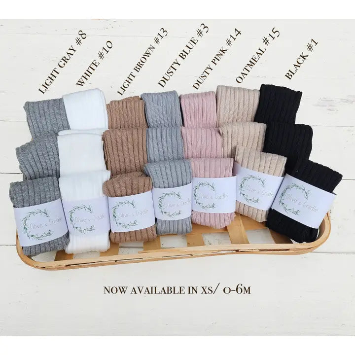 Ribbed Tights Stockings - Multiple Colors